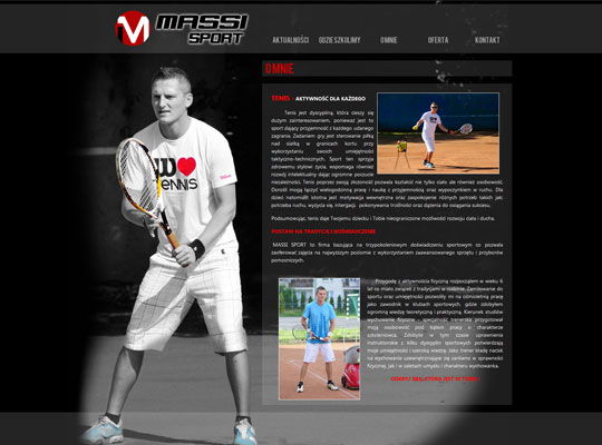 strona www szkoły tenisa Massitenis.pl